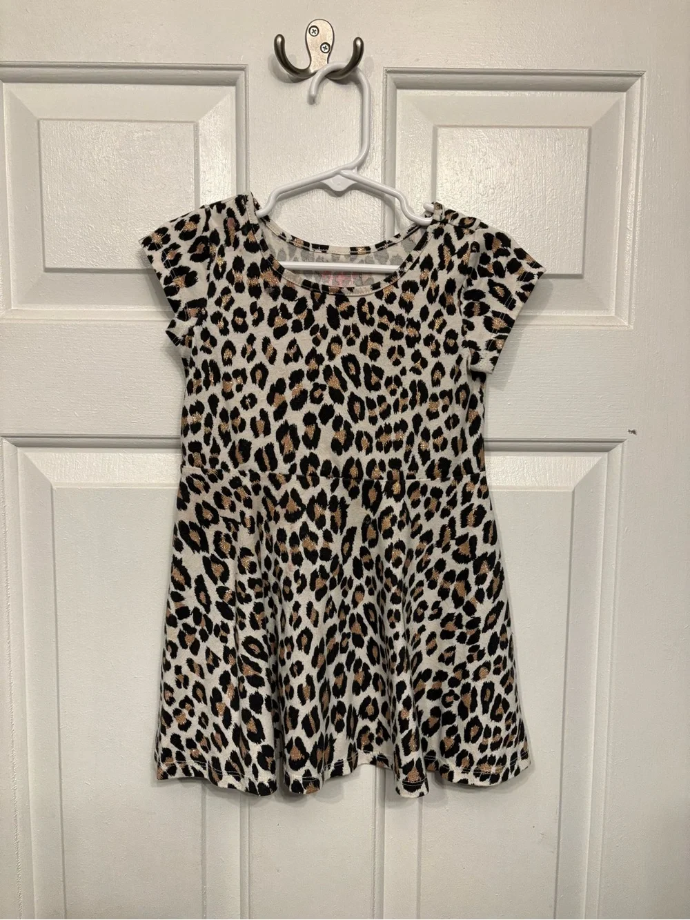 The Children's Place Leopard Print Dress - Cream, Black & Brown